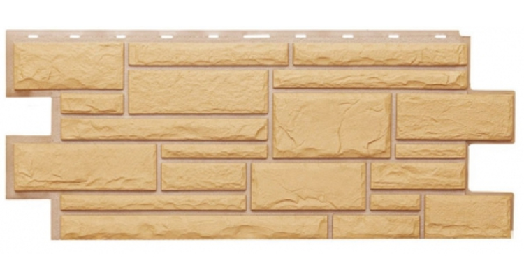 Фасадная панель Т-Сайдинг  Дикий камень бежевый