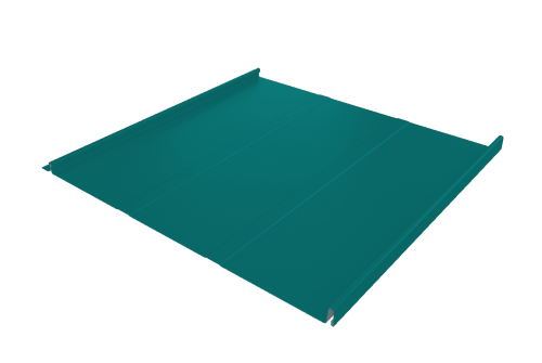 Фальц двойной стоячий Line Grand Line 0,45 PE с пленкой на замках RAL 5021 водная синь