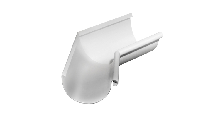 Угол желоба внутренний Grand Line PU 135 гр 125 мм RAL 9003 сигнальный белый