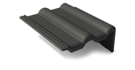 Боковая цементно-песчаная черепица Braas Франкфуртская правая, черный