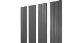 Штакетник Twin с прямым резом 0.45 PE RAL 7005 мышино-серый