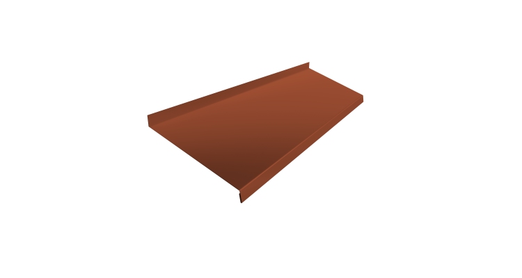 Отлив простой 250 0,5 Satin с пленкой RAL 8004 терракота (2м)