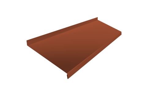 Отлив простой 250 0,5 Satin с пленкой RAL 8004 терракота (2м)