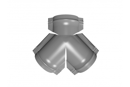 Тройник Y конька полукруглого 0,45 PE RAL 7004 сигнальный серый