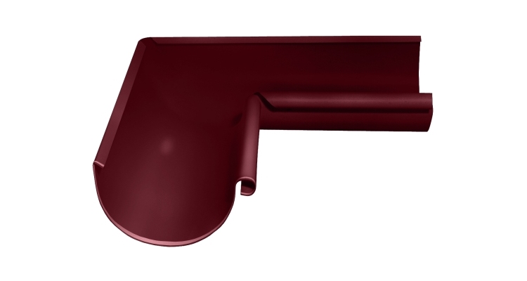 Угол желоба внутренний GL PE 90 гр 125 мм RAL 3005 красное вино