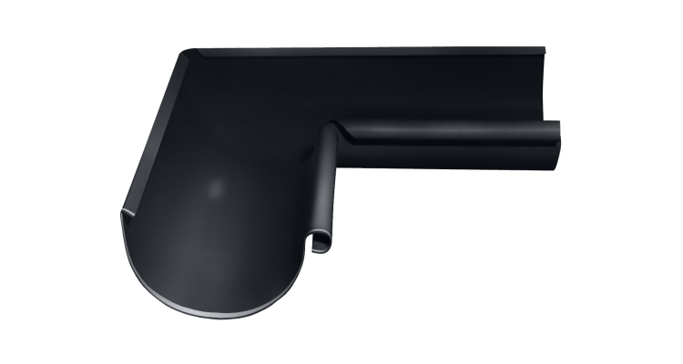 Угол желоба внутренний GL PE 90 гр 125 мм RAL 7024 мокрый асфальт