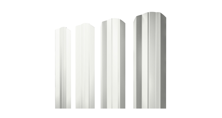 Штакетник М-образный A фигурный 0,5 Satin RAL 9003 сигнальный белый