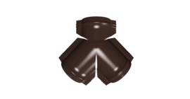 Тройник Y конька полукруглого 0,5 Satin Matt с пленкой RAL 8017 шоколад