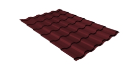 Металлочерепица кредо Grand Line 0,45 Drap TX RAL 3005 красное вино