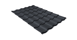 Металлочерепица кредо Grand Line 0,45 Drap TwinColor RAL 7024 мокрый асфальт