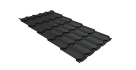 Металлочерепица квинта плюс 0,45 Drap TX RAL 7016 антрацитово-серый