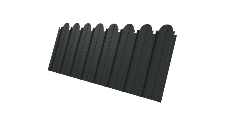 Профнастил C10A фигурный 0,5 Velur X RAL 7016 антрацитово-серый