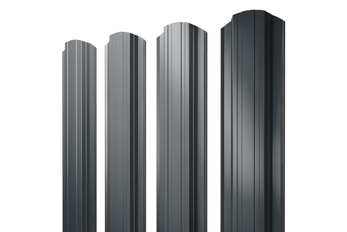 Штакетник Прямоугольный фигурный 0,45 PE RAL 7016 антрацитово-серый