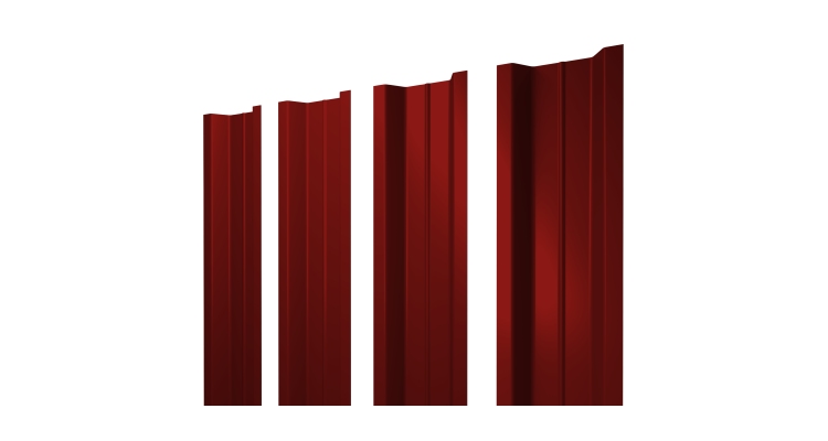 Штакетник П-образный В с прямым резом 0,5 Satin RAL 3011 коричнево-красный