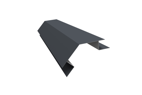 Планка угла внешнего сложного 135 градусов Блок-хаус new 0,5 Satin с пленкой RAL 7024 мокрый асфальт (2м)