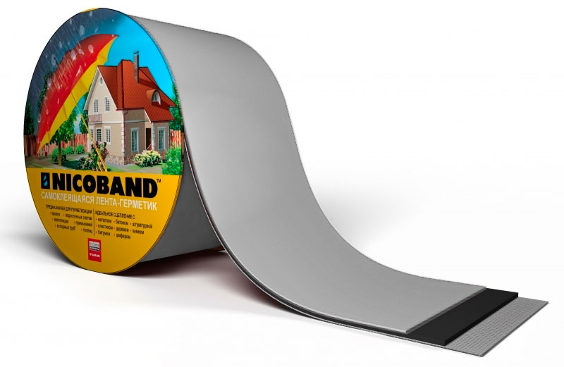 Лента герметизирующая Технониколь Nicoband самоклеящаяся 3мх5см, серебристая