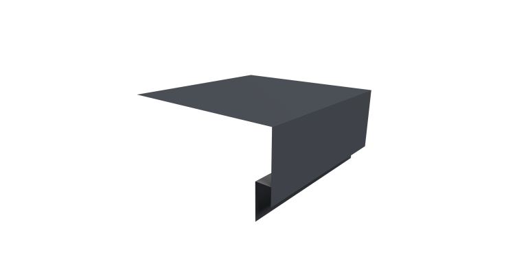 Планка околооконная сложная Экобрус Grand Line 200х75х25 0,5 Satin с пленкой RAL 7024 мокрый асфальт (3м)