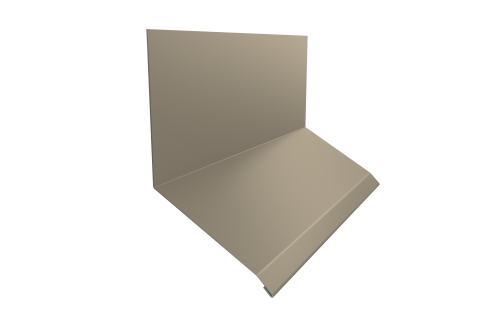 Планка примыкание верхнее к стене фальц 150х130х20 0,5 Satin с пленкой RAL 1015 светлая слоновая кость (3м)