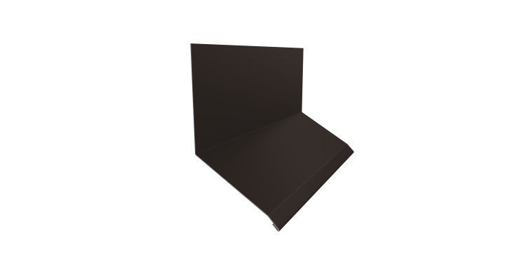 Планка примыкание верхнее к стене фальц 150х130х20 0,5 Satin Matt RR 32 темно-коричневый (2м)