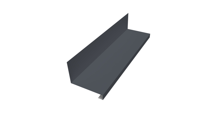 Планка примыкание нижнее к трубе фальц 0,45 PE с пленкой RAL 7024 мокрый асфальт (2м)