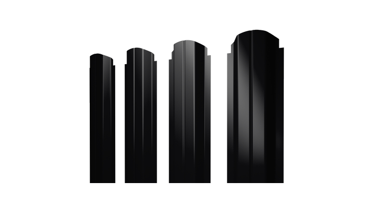 Штакетник П-образный А фигурный 0,5 Velur X RAL 9005 черный