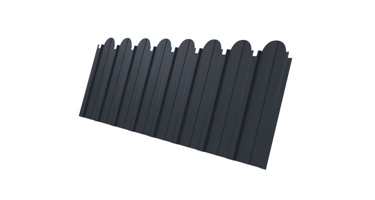 Профнастил С10A фигурный 0,45 PE RAL 7024 мокрый асфальт